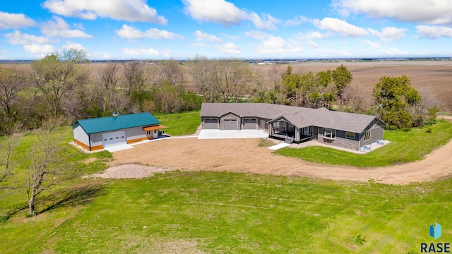 bird's eye view featuring a rural view