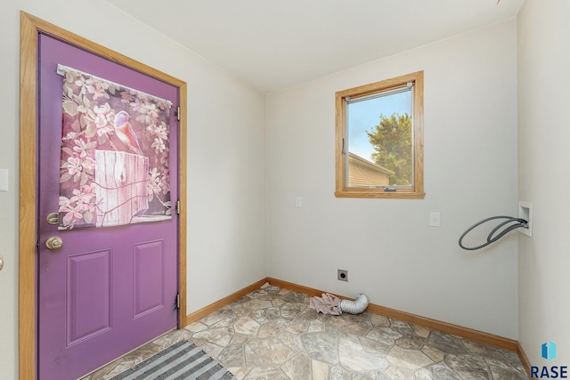 laundry room with hookup for an electric dryer and hookup for a washing machine