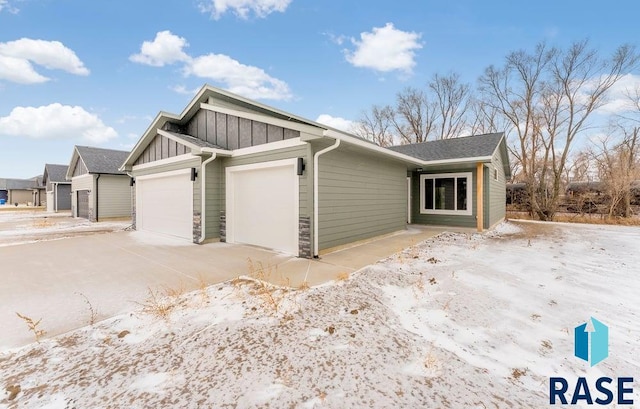 view of home's exterior with a garage