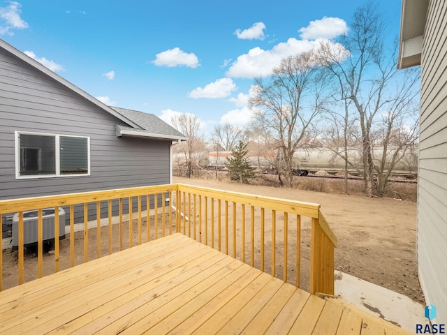 wooden terrace with cooling unit