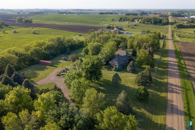 drone / aerial view with a rural view