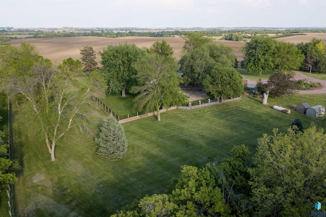 drone / aerial view featuring a rural view