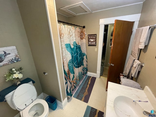 bathroom with tile flooring, tile walls, and toilet