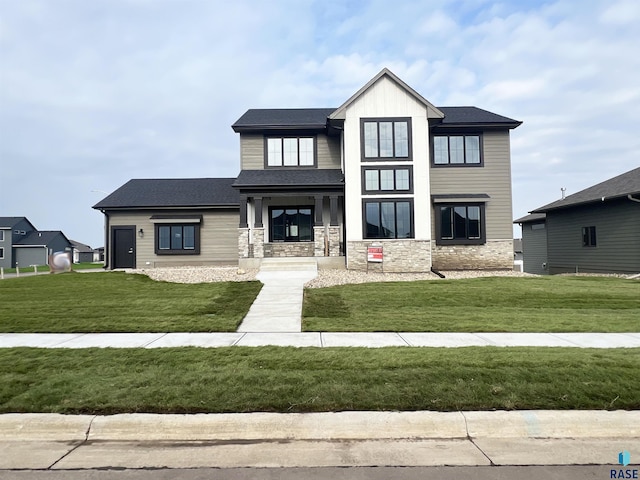 view of front of home with a front yard