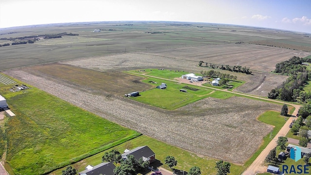 drone / aerial view with a rural view