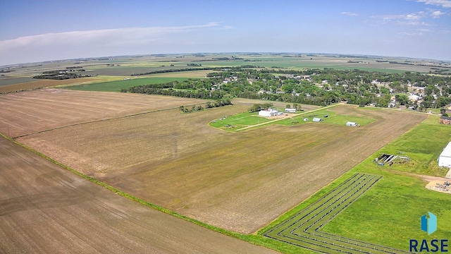 aerial view with a rural view