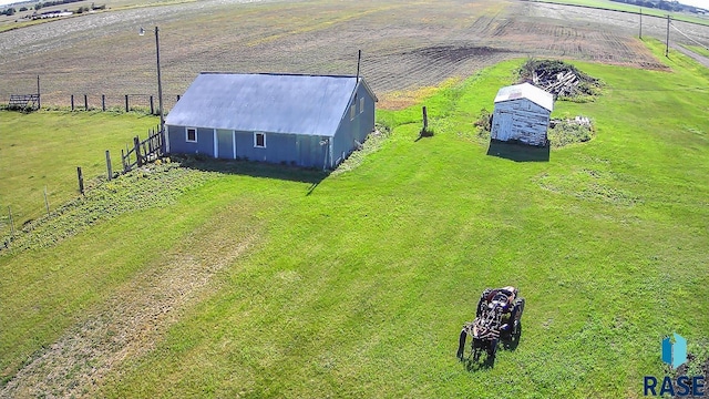 aerial view with a rural view