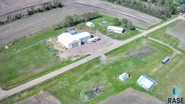 aerial view with a rural view