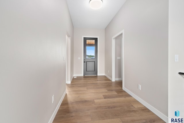 hall featuring light hardwood / wood-style floors