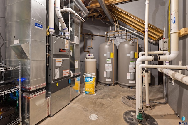 utilities with electric water heater and heating unit