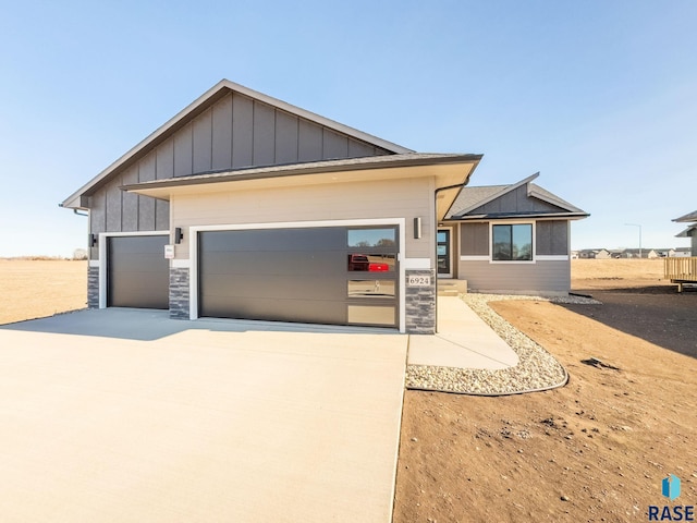 view of front of house with a garage