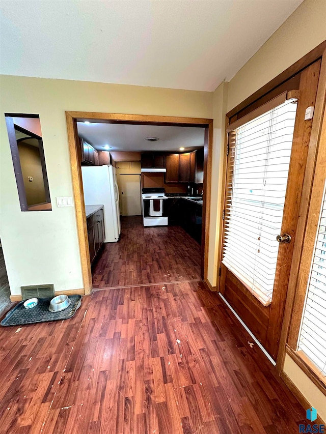 hall featuring dark hardwood / wood-style flooring