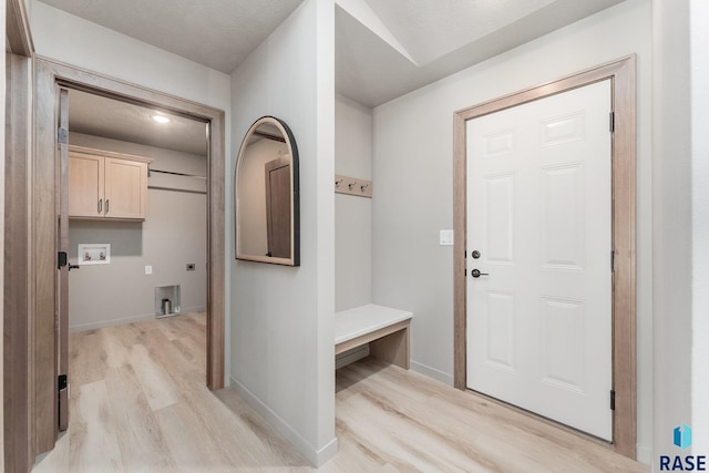 mudroom featuring light hardwood / wood-style floors