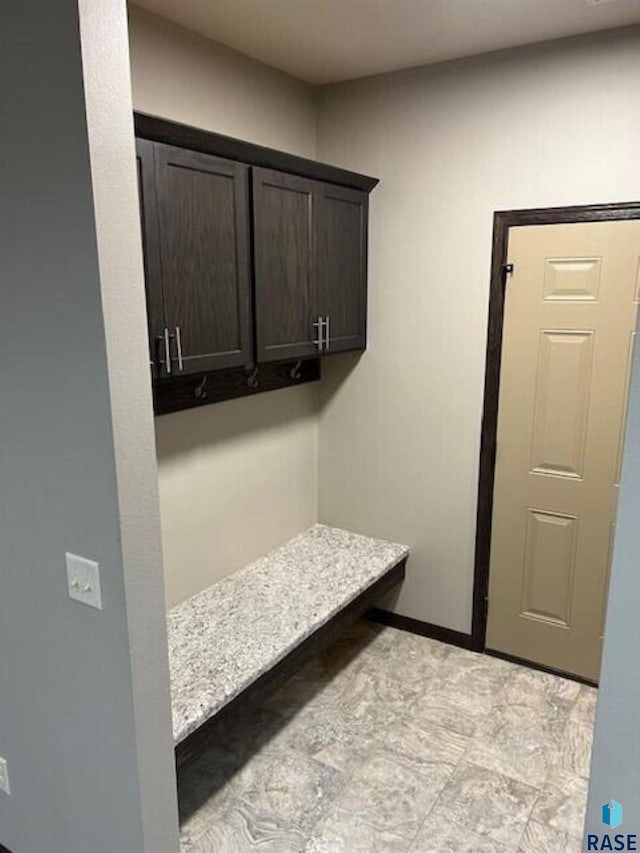 mudroom featuring light tile patterned flooring