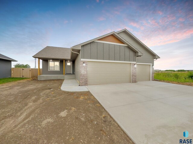 view of front of house featuring a garage