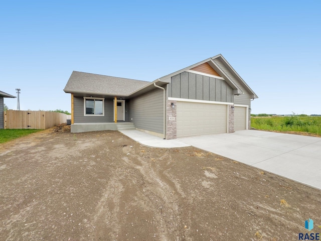 view of front of home with a garage