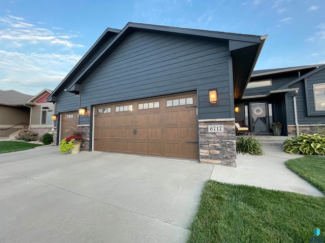 view of property exterior featuring a garage