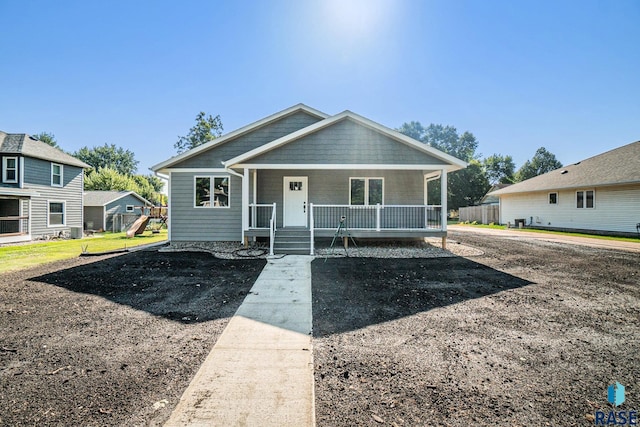 bungalow-style home with a porch