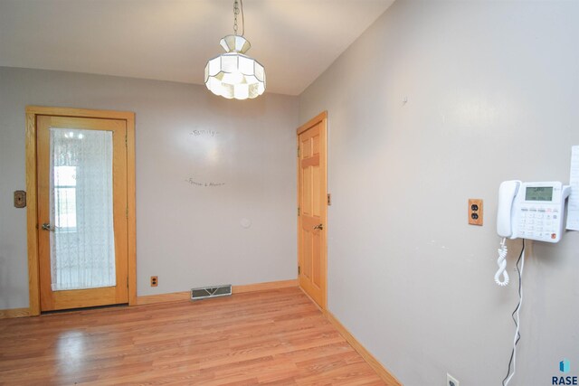 interior space featuring light wood-type flooring