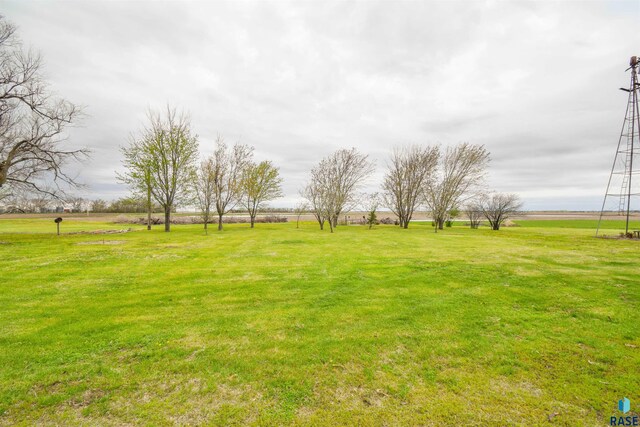 view of yard with a rural view