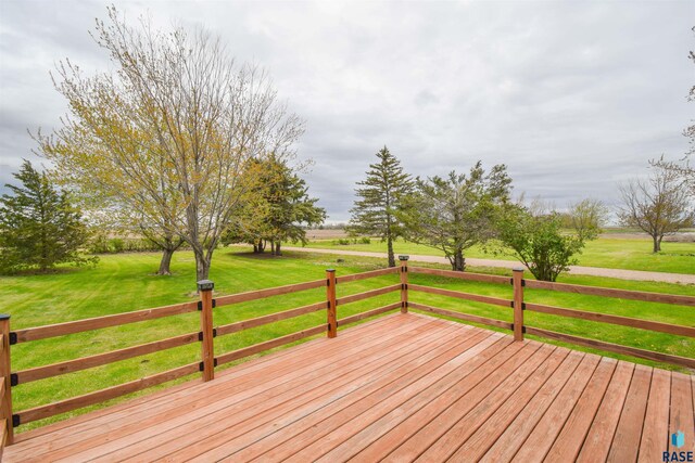 deck with a yard