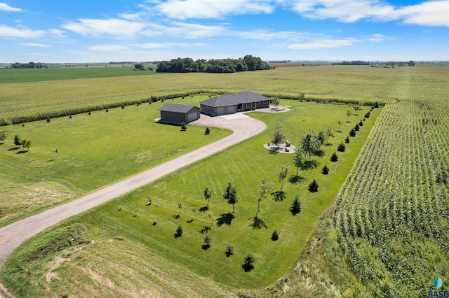 bird's eye view with a rural view