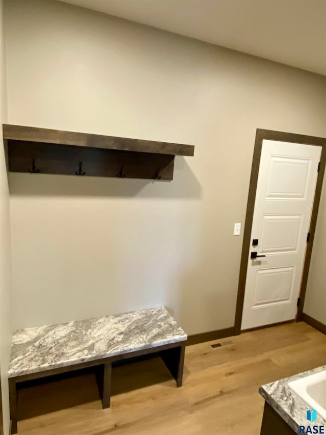 mudroom featuring hardwood / wood-style flooring