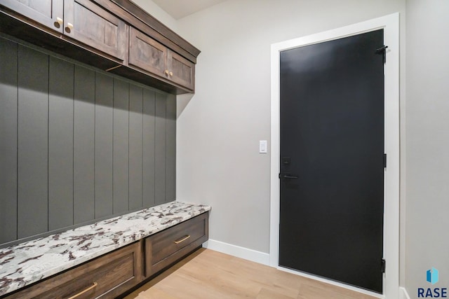 mudroom featuring light hardwood / wood-style floors