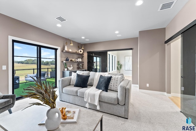 view of carpeted living room