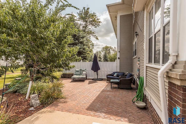 view of patio / terrace featuring an outdoor hangout area