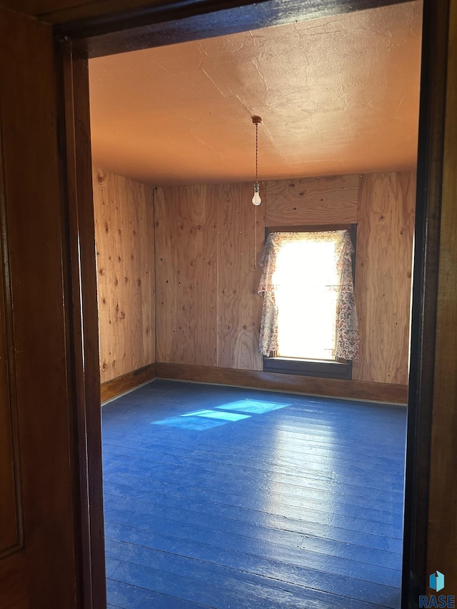 101 N Seaman St, Delmont, SD 57330 - unfurnished room featuring wooden walls, a sauna, and wood-type flooring