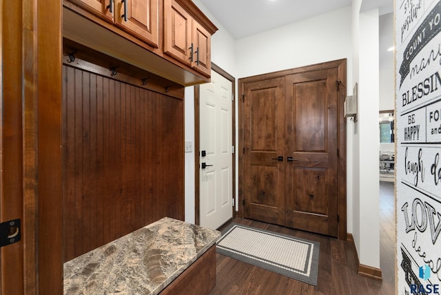 entryway featuring dark hardwood / wood-style flooring