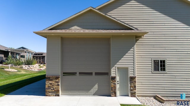 view of garage