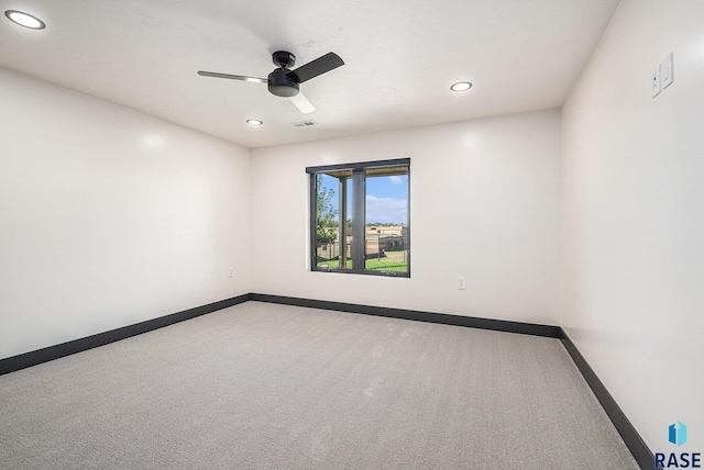 313 Red Spruce Ave, Sioux Falls, SD 57110 - empty room with recessed lighting, baseboards, a ceiling fan, and carpet floors