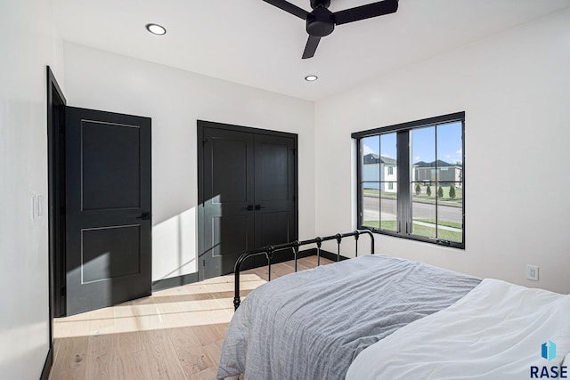 313 Red Spruce Ave, Sioux Falls, SD 57110 - bedroom with ceiling fan, recessed lighting, and wood finished floors