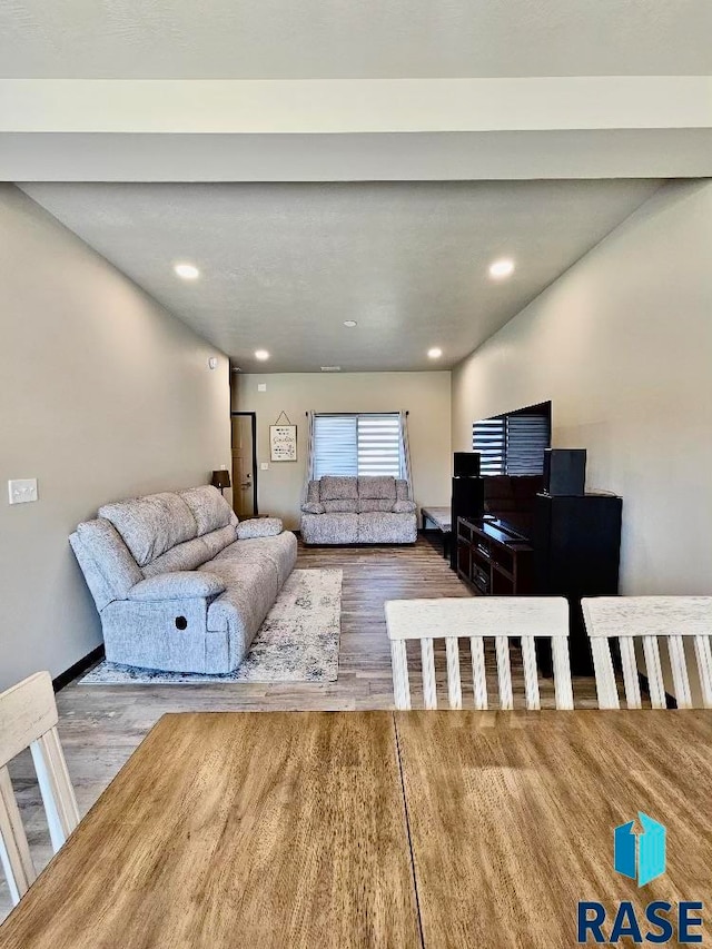 living room featuring hardwood / wood-style flooring