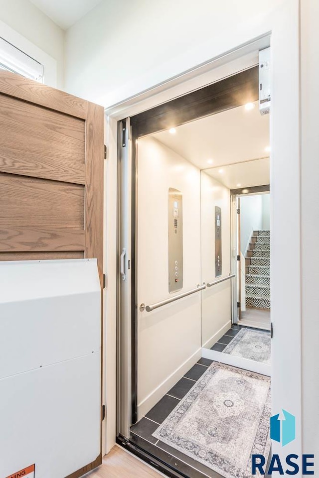 hallway featuring light wood-type flooring