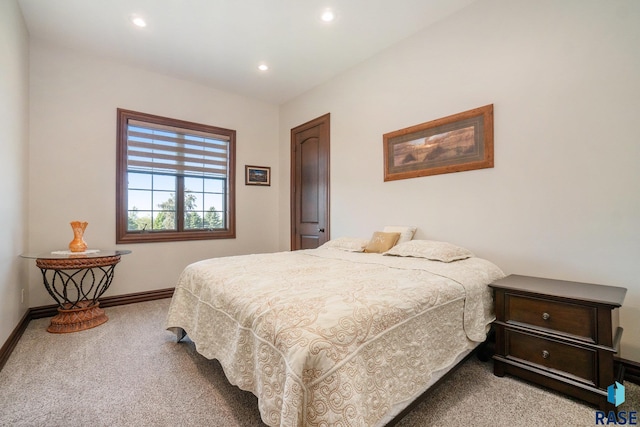 bedroom with carpet floors