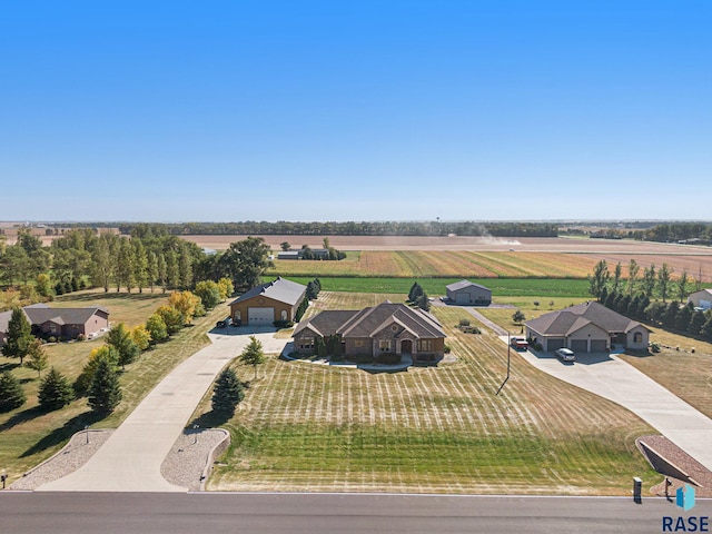 drone / aerial view featuring a rural view