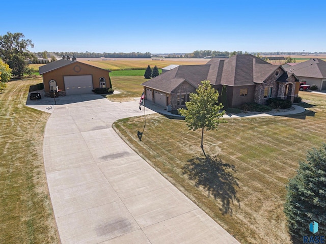 drone / aerial view with a rural view