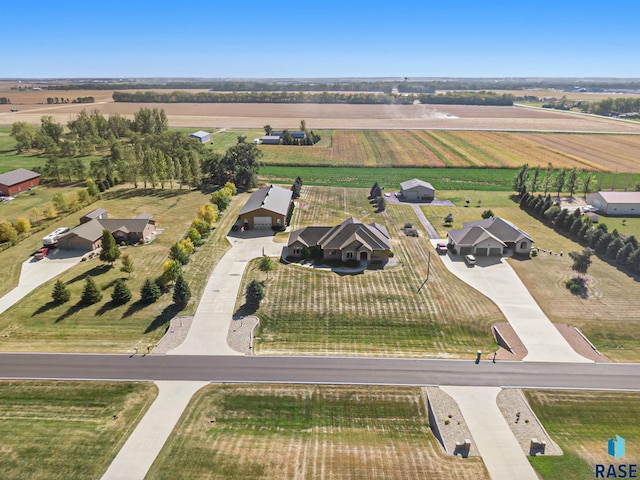 bird's eye view with a rural view