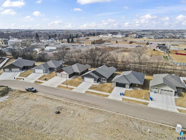 aerial view with a residential view