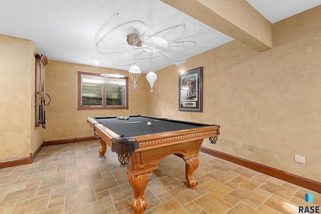 game room featuring pool table