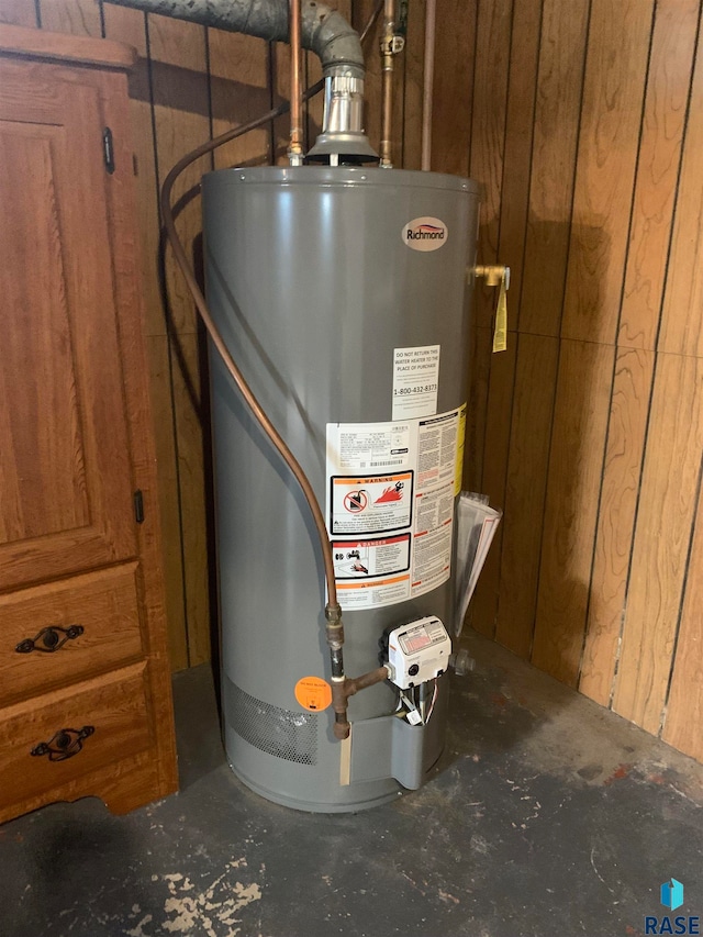 utilities featuring gas water heater