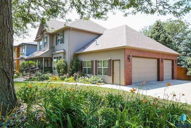 view of front of home with a garage