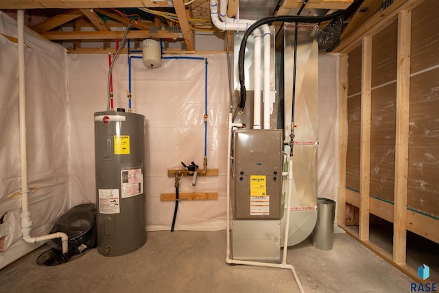 utilities featuring heating unit and water heater