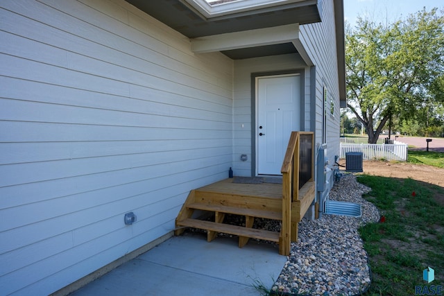 entrance to property with central air condition unit