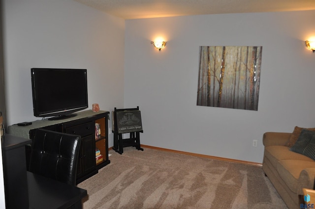 living room featuring carpet flooring