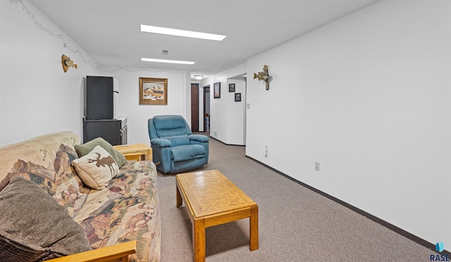 living room with carpet floors