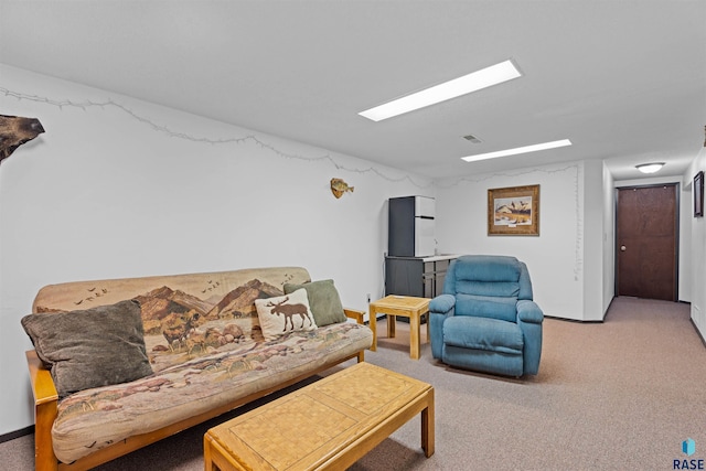 living room with carpet floors